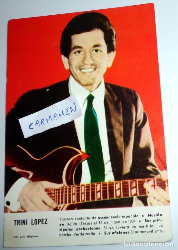 Fotos von Musikern: FOTO POSTAL PROMOCIONAL ANTIGUA - CANTANTE - TRINI LOPEZ