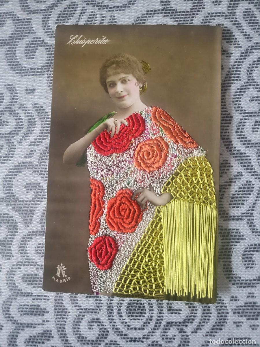 Fotos von Musikern: Chisperita cupletista postal bordada 9 X 13 ctms...
