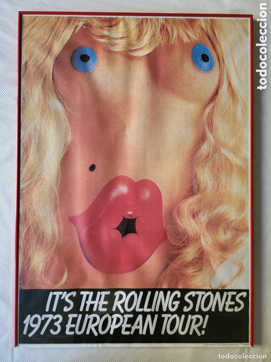 Fotos von Musikern: Rolling Stones, European Tour 1973, p&oacute;ster grande, con licencia, enmarcado.