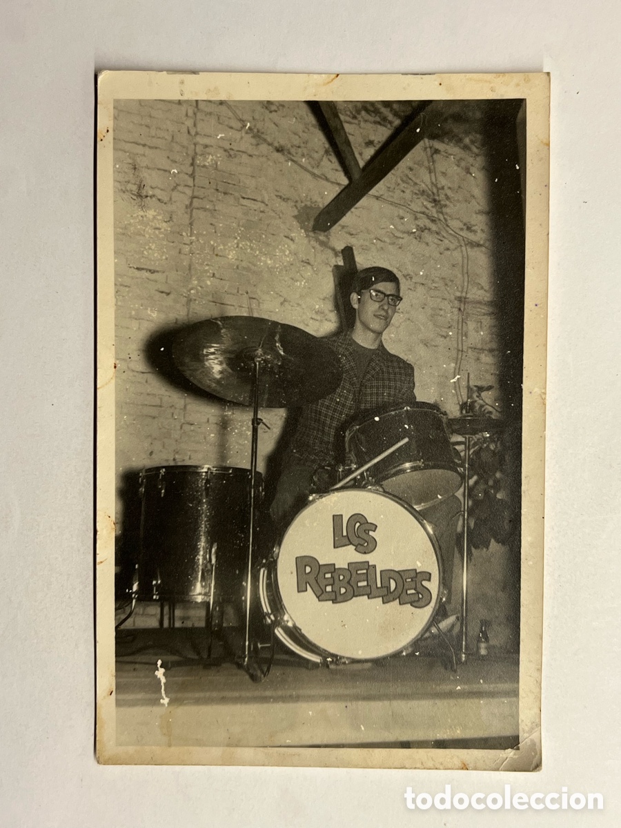 Fotos von Musikern: LOS REBELDES. Bater&iacute;a. Foto Postal promocional.. Banda de Rock.. (h.1960?)