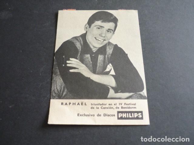 Photos of Singers: RAPHAEL CANTANTE TARJETA PUBLICITARIA DISCOGRAFIA PHILIPS