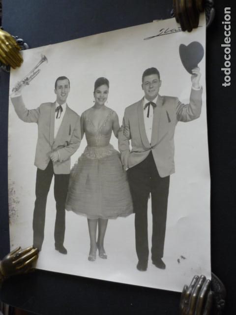 Photos de Chanteurs et Chanteuses: LOS TRES DE CASTILLA CONJUNTO MUSICAL ANTIGUA FOTOGRAFIA 24 X 26 CM