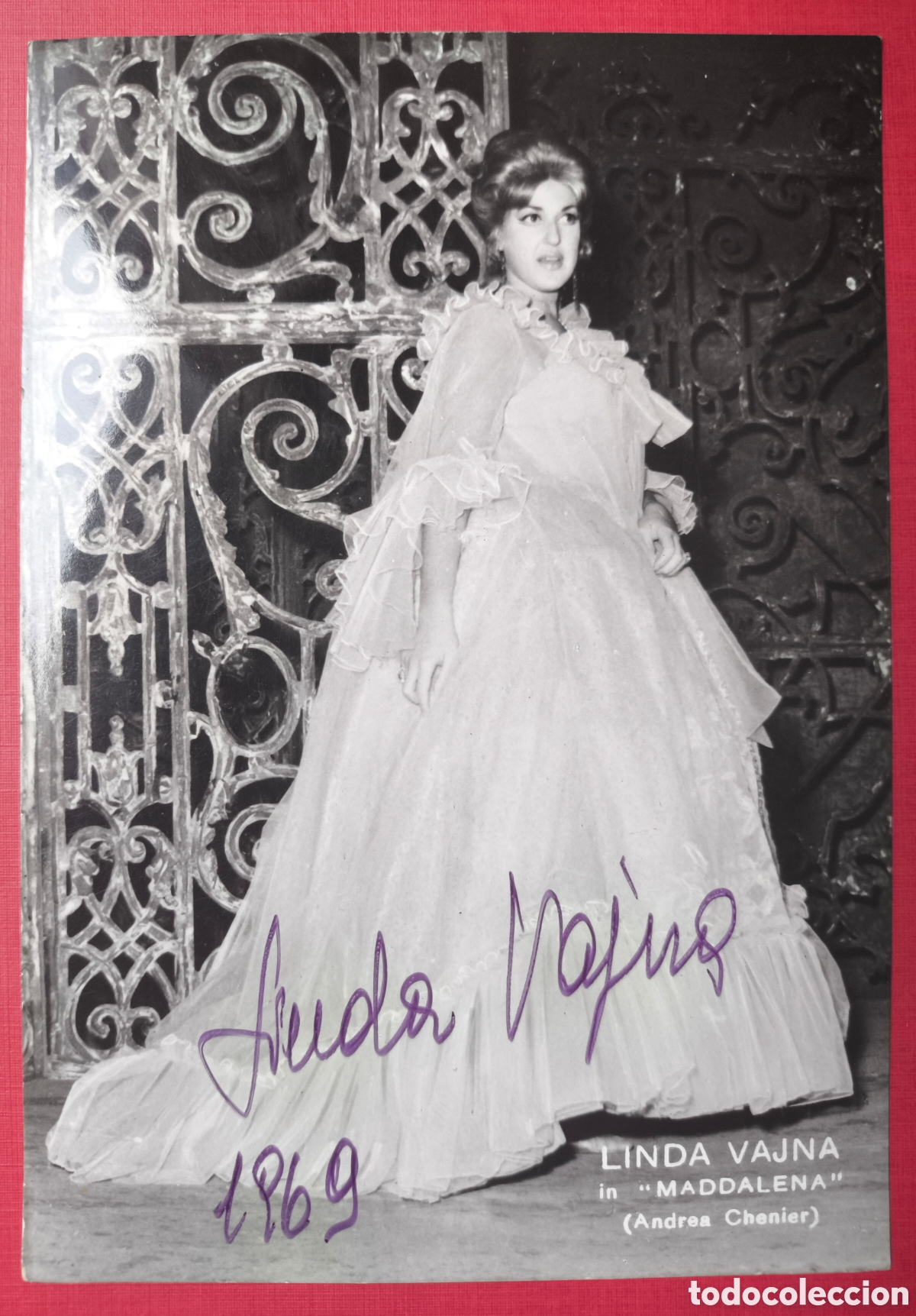 Photos of Singers: LINDA VAJNA SOPRANO &Oacute;PERA MAGDALENA FOTOGRAF&Iacute;A FIRMADA AUT&Oacute;GRAFO 1969