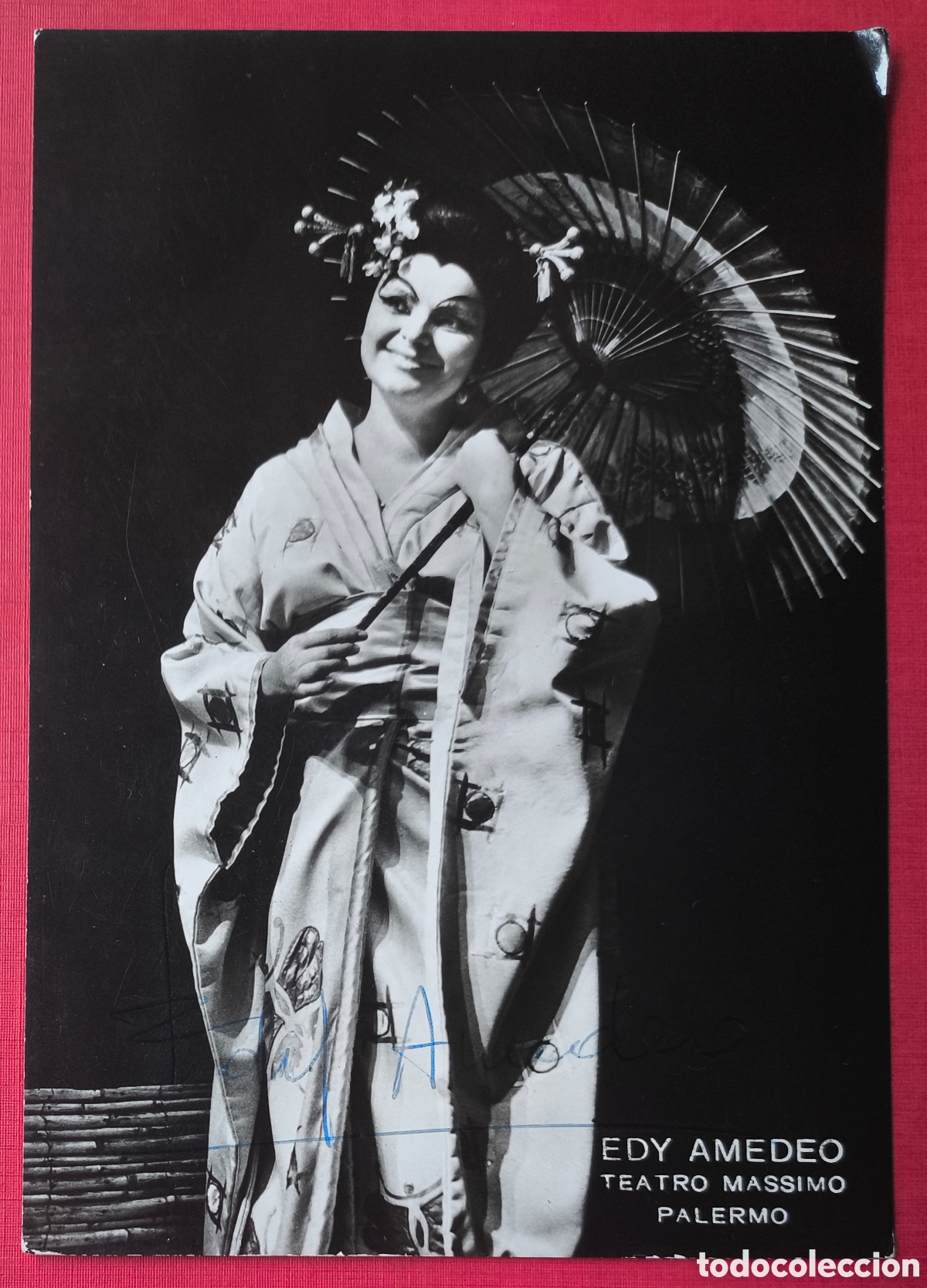 Photos of Singers: EDY AMEDEO SOPRANO &Oacute;PERA FOTOGRAF&Iacute;A FIRMADA Y DEDICADA AUT&Oacute;GRAFO TEATRO MASSIMO PALERMO 1969