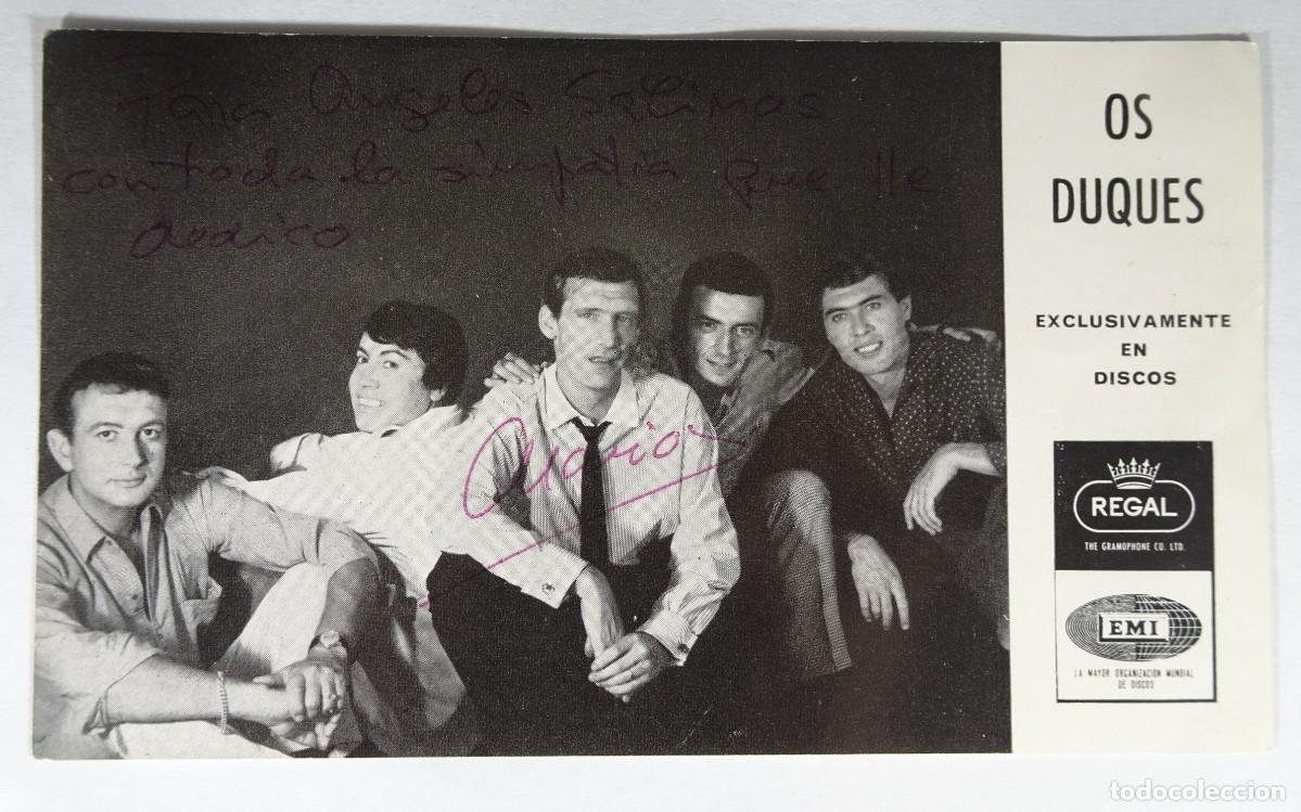 Photos of Singers: ANTIGUA POSTAL PROMOCIONAL CON DEDICATORIA ORIGINAL, OS DUQUES, EMI REGAL, VER FOTOS