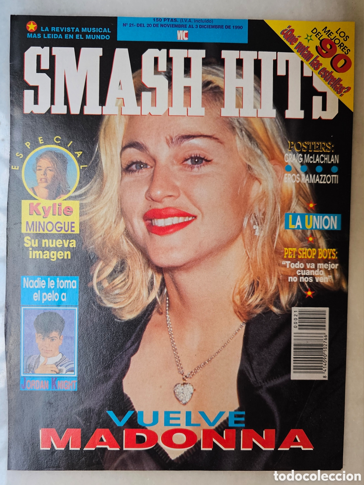 Fotos von Musikern: Portada original revista Smash Hits N&ordm;21 Madonna 1990