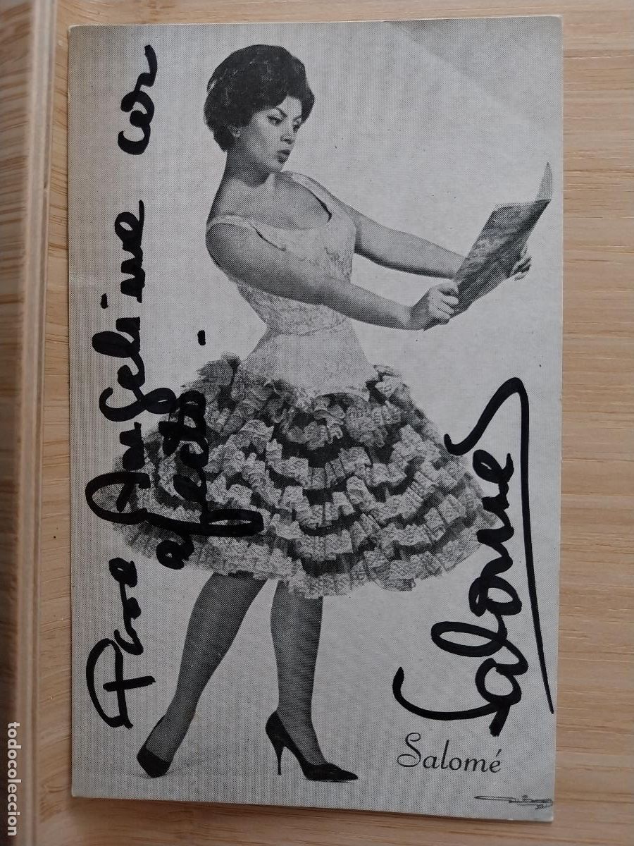 Fotos von Musikern: SALOME AUTOGRAFO ORIGINAL TARJETA MUSICA 15X9.3CMS