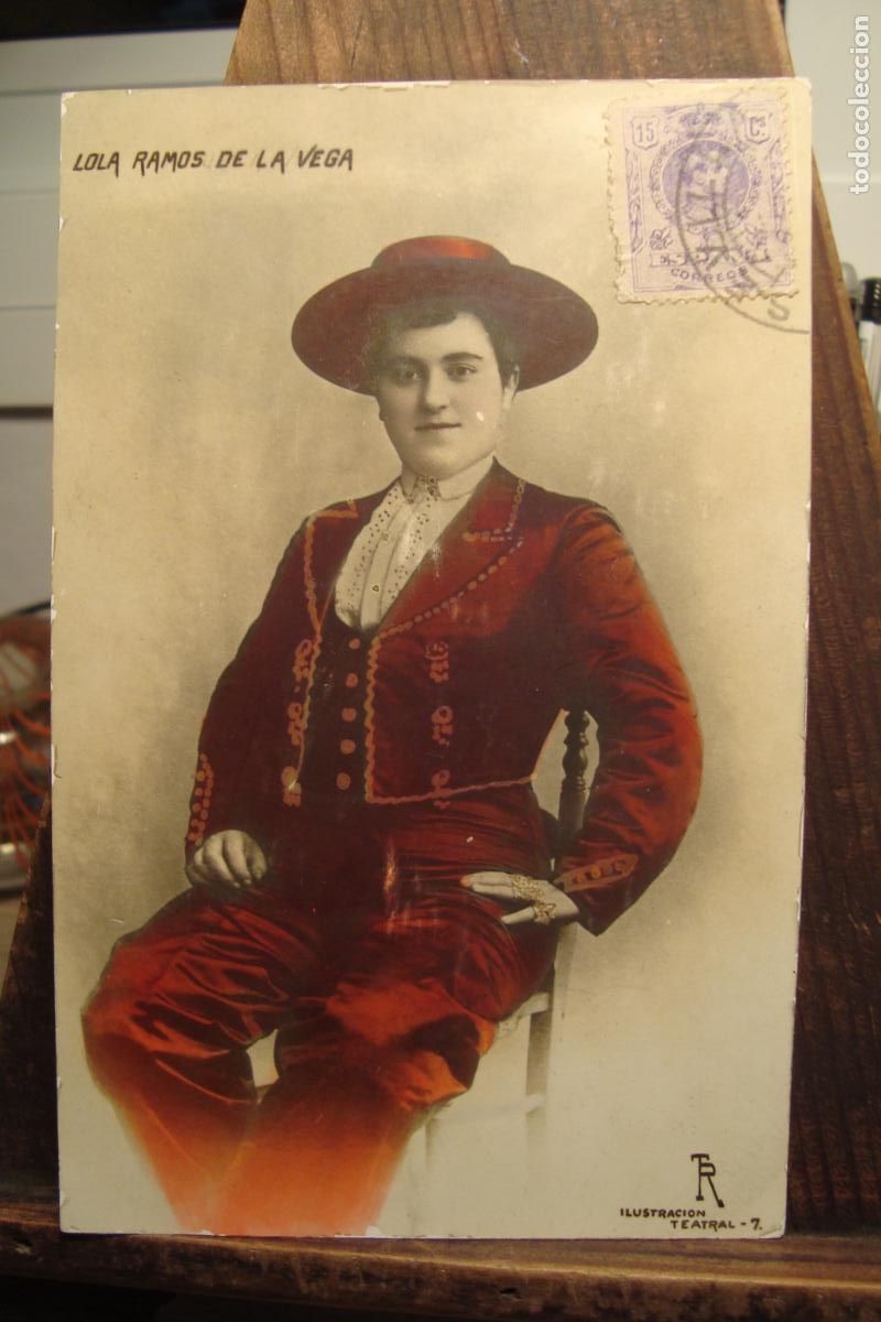 Fotos de Cantantes: ANTIGUA POSTAL COLOREADA LOLA RAMOS DE LA VEGA. ACTRIZ CANTANTE ESCRITORA. ILUSTRACION TEATRAL 1918