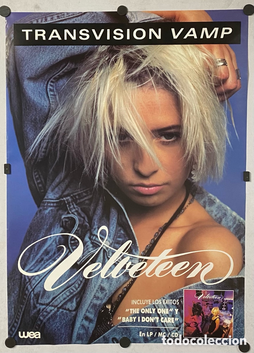 Fotos de Cantantes: TRANSVISION VAMP &ldquo;VELVETEEN&rdquo; (1989). HIST&Oacute;RICO CARTEL ORIGINAL PROMOCIONAL DEL &Aacute;LBUM.