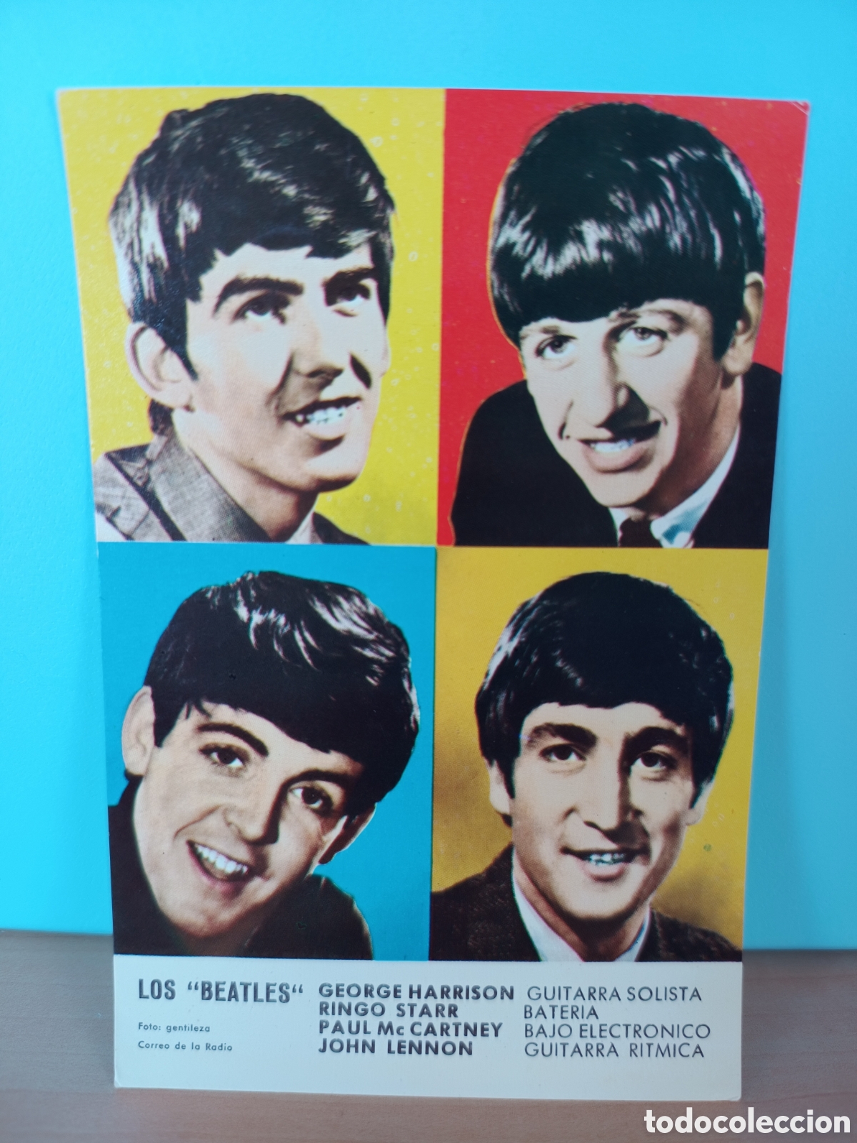 Fotos de Cantantes: The Beatles &ndash; Ficha promocional original a&ntilde;os 60 &ndash; Correo de la Radio &ndash; Estado excelente