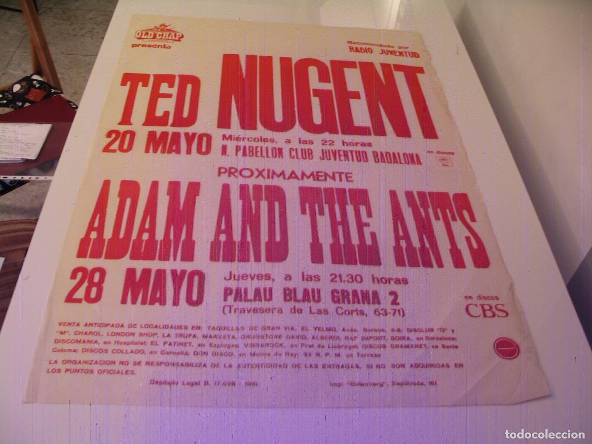 Photos de Chanteurs et Chanteuses: TED NUGENT ADAM AND THE ANTS CARTEL ORIGINAL 1981 Badalona TOUR 100x70 26