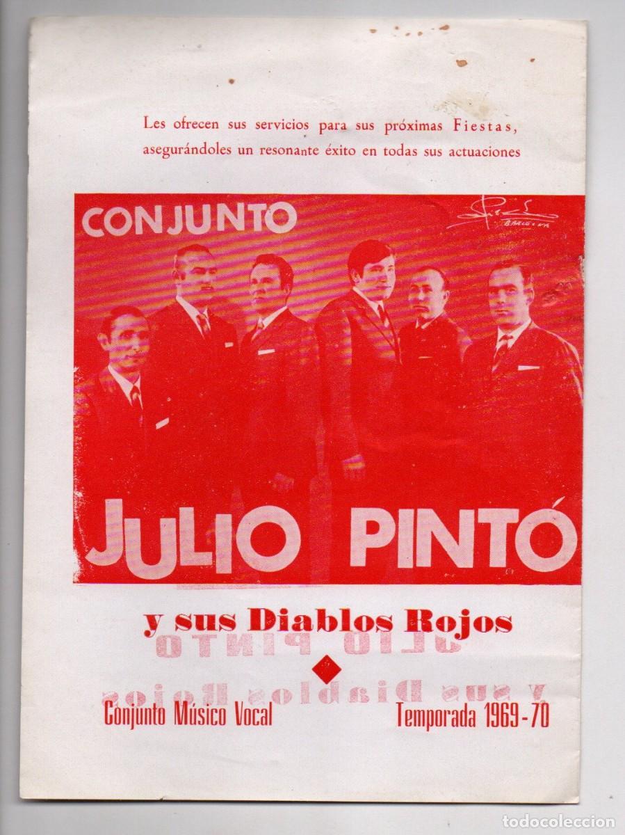 Fotos de Cantantes: DIPTICO PROMOCIONAL DEL CONJUNTO MUSICO VOCAL - JULIO PINTO Y SUS DIABLOS ROJOS. LERIDA.
