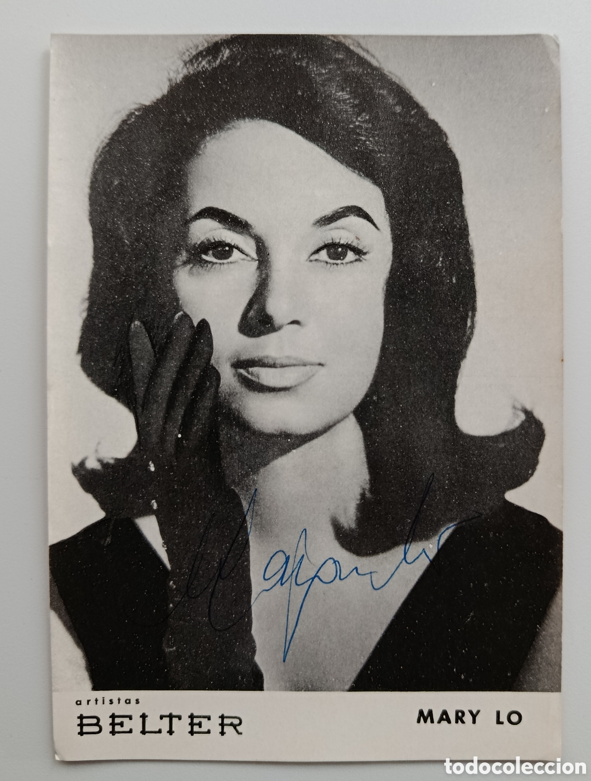 Fotos de Cantores: POSTAL PROMOCION DISCOS BELTER MARY LO FIRMADA
