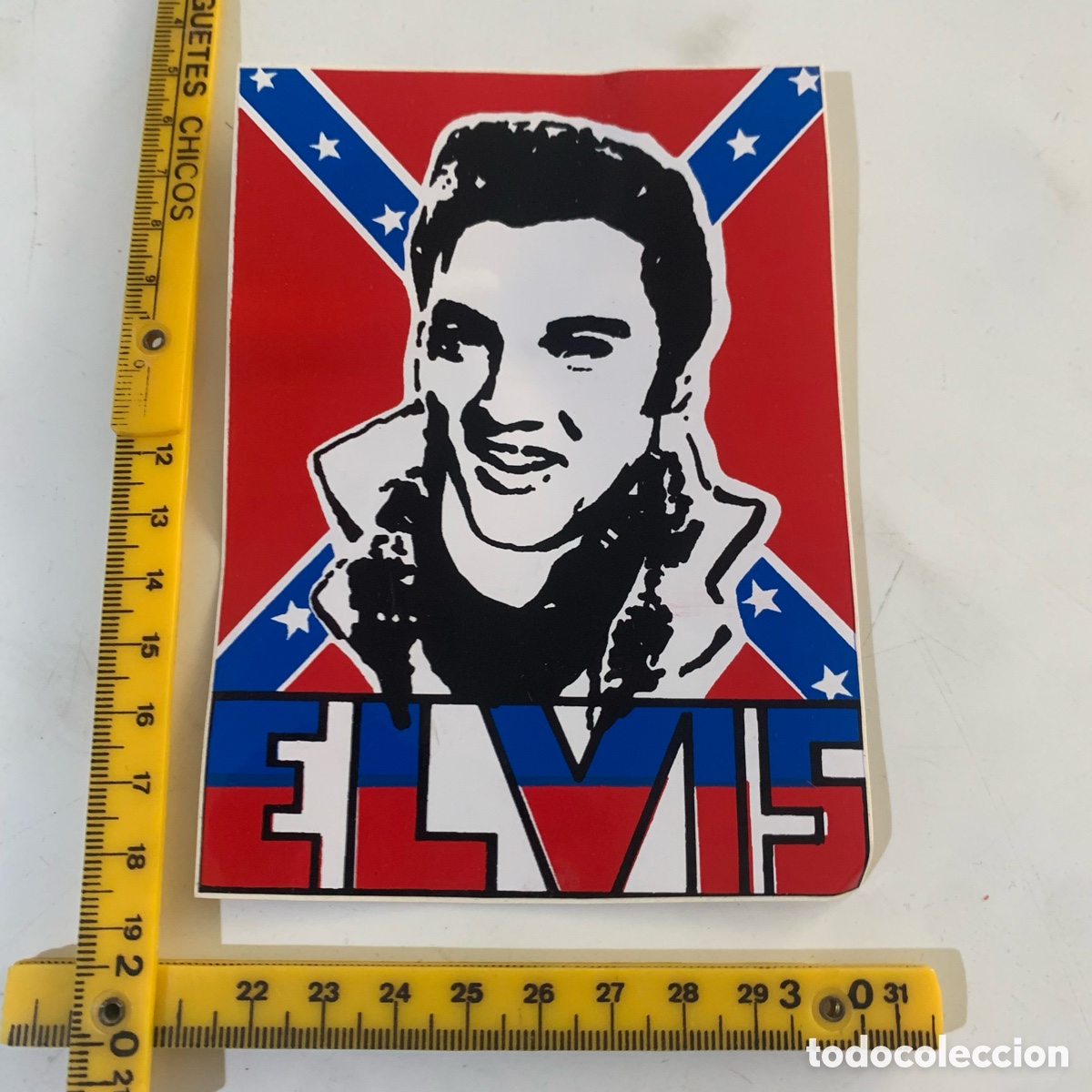 Fotos de Cantantes: antigua pegatina elvis presley con bandera sure&ntilde;a confederada sudista