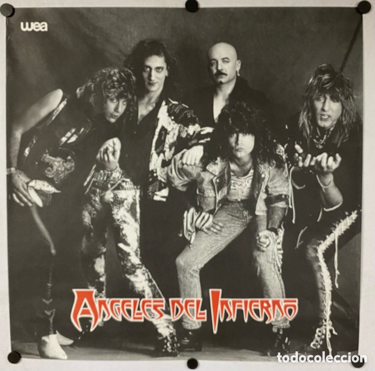 Fotos de Cantantes: &Aacute;NGELES DEL INFIERNO. HIST&Oacute;RICO CARTEL ORIGINAL PROMOCIONAL BANDA HEAVY METAL A&Ntilde;OS 80.
