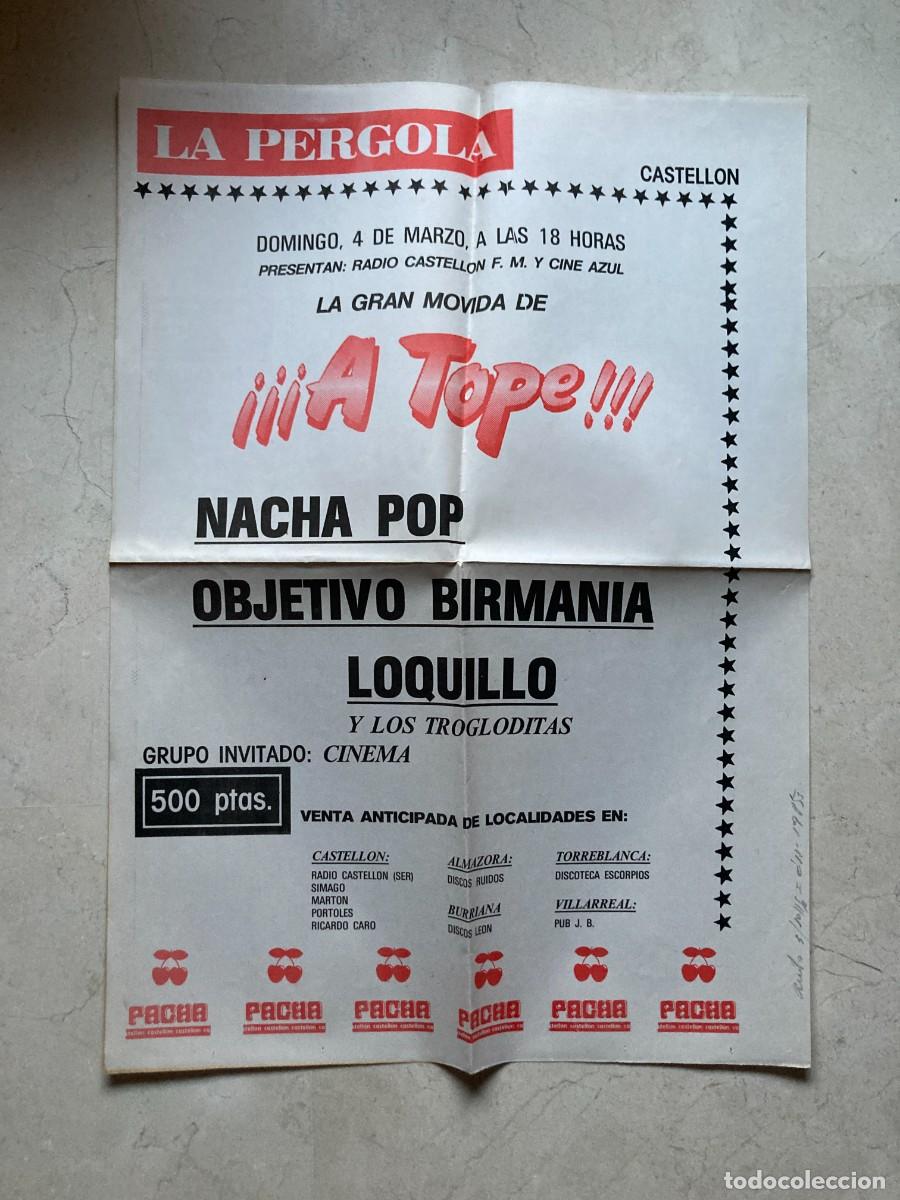Fotos de Cantantes: PACHA CASTELLON / Cartel concierto NACHA POP - OBJETIVO BIRMANIA - LOQUILLO Y LOS TROGLODITAS