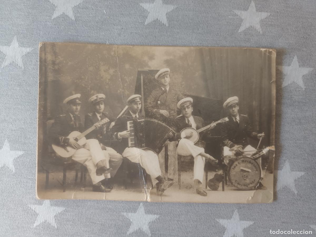 Fotos de Cantantes: POSTAL FOTOGRAFICA FOTOGRAFIA BANDA JAZZ ORCHESTRA EARTHYUVAKE 1930. Albumina Niepcer