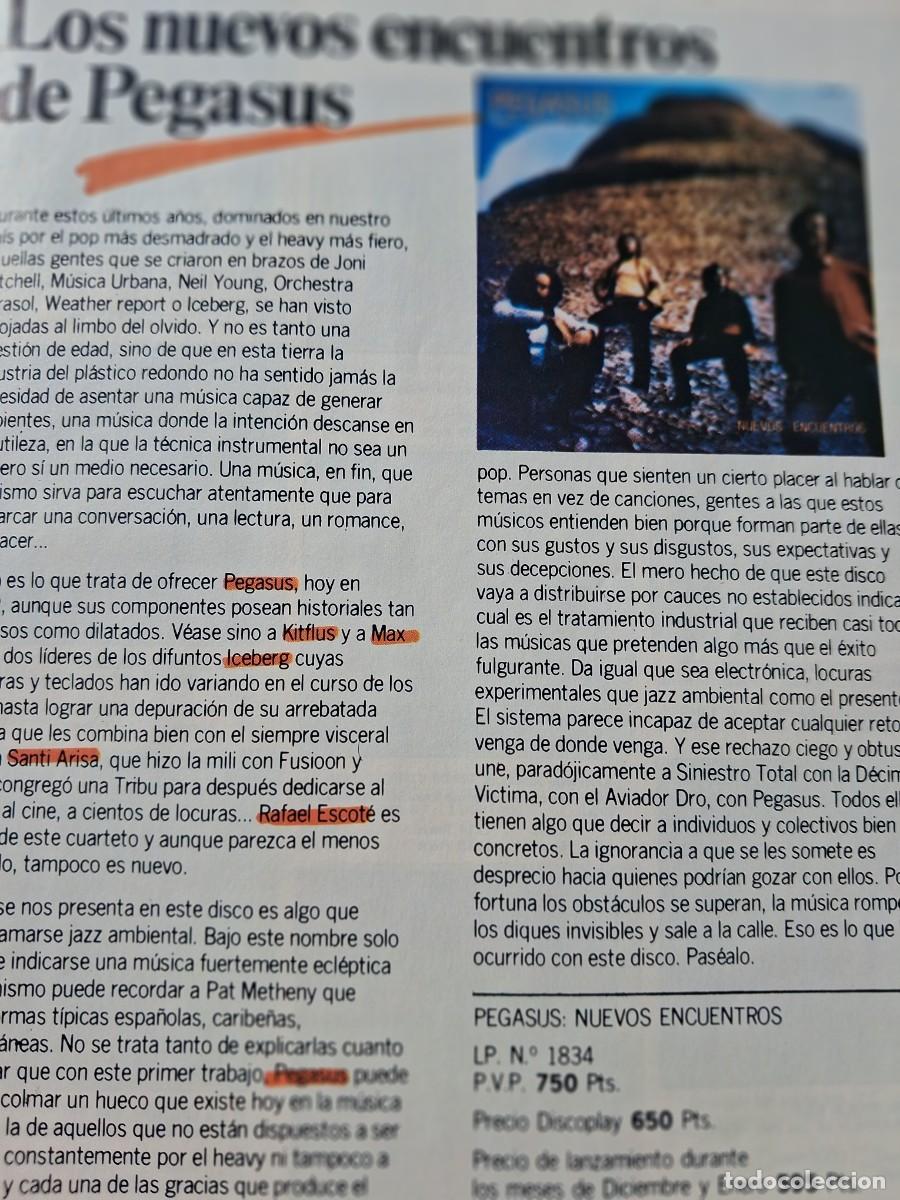 Fotos de Cantantes: Pegasus - antes Iceberg - l&aacute;mina cartulina A3 q procede legendario boletin Discoplay Dic. 1982