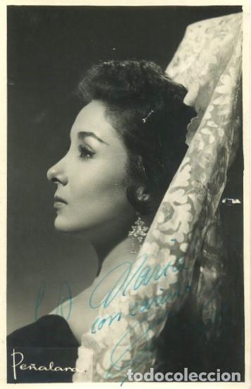 Fotos de Cantantes: FOTOGRAFIA DE CANTANTE, MARIFE DE TRIANA, CON DEDICATORIA, A&Ntilde;O 1960. FOTCANT-06