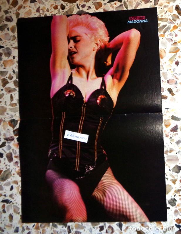 Fotos de Cantantes: DOBLE P&Oacute;STER REVISTA POPCORN ANTIGUO A&Ntilde;OS 80. MADONNA - THE CURE