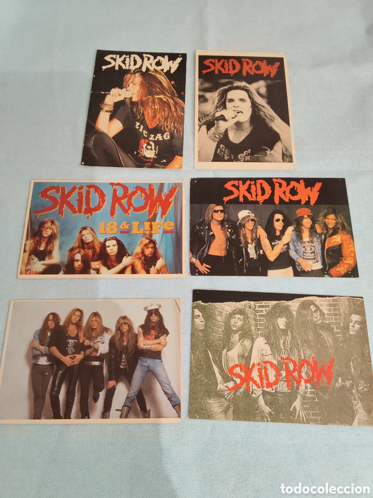 Fotos de Cantantes: Lote 6 Postales Skid Row Vintage 1989-1992 - Originales Sebastian Bach