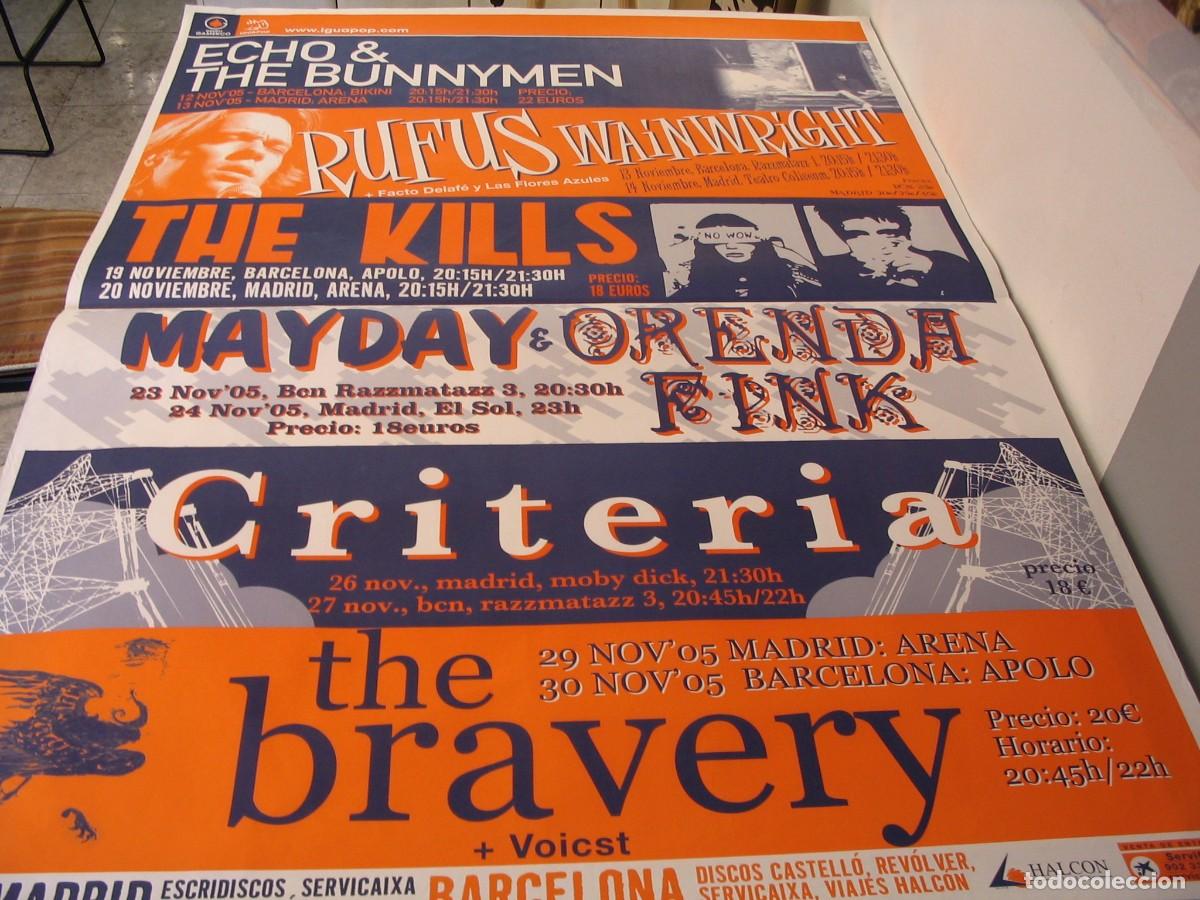 Fotos de Cantantes: ECHO & the bunnymen The KILLS Mayday Criteria CARTEL ORIGINAL 2005 TOUR 140x100 26 B
