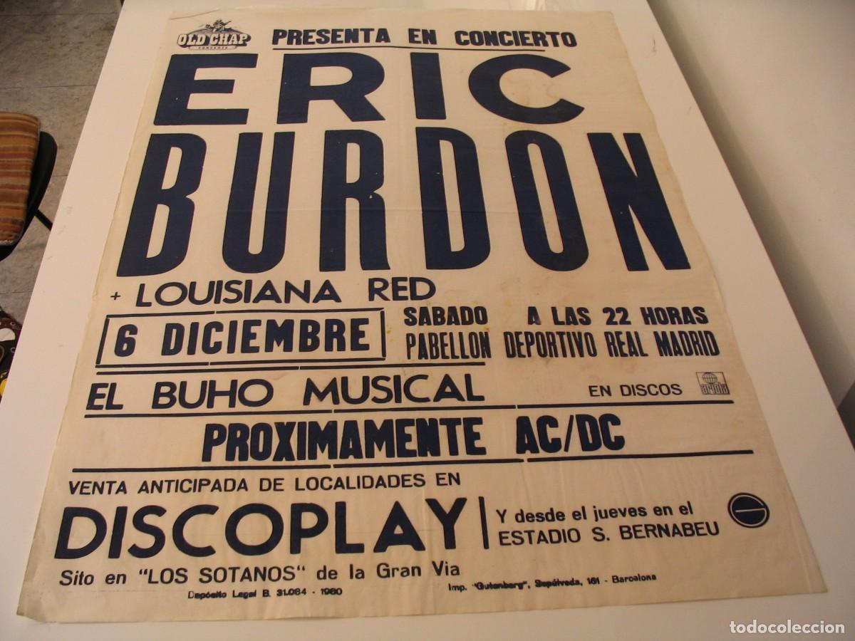 Fotos de Cantantes: ERIC BURDON AC/DC CARTEL ORIGINAL 1980 Madrid TOUR 100x70 26 B