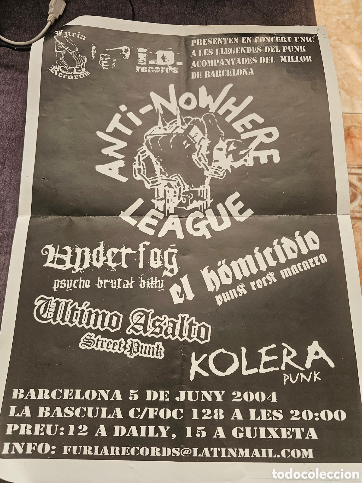 Fotos de Cantantes: Anti-Nowhere League cartel publicitario M&uacute;sica