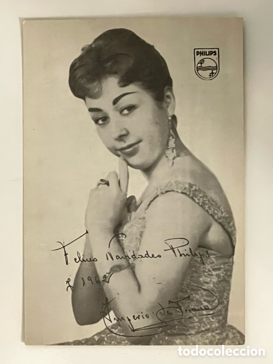 Fotos de Cantantes: IMPERIO DE TRIANA. Cantante espa&ntilde;ola de Copla Andaluza. Aut&oacute;grafo dedicatoria impresa (a.1962)