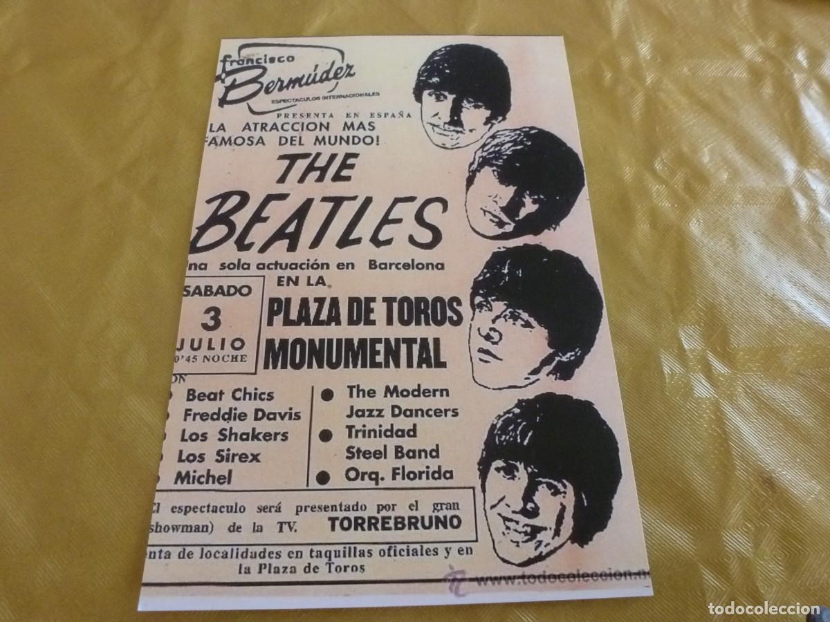 Fotos de Cantantes: FOTO MATE(11 X 15) PUBLICIDAD VISITA LOS BEATLES EN CONCIERTO DE BARCELONA 1965