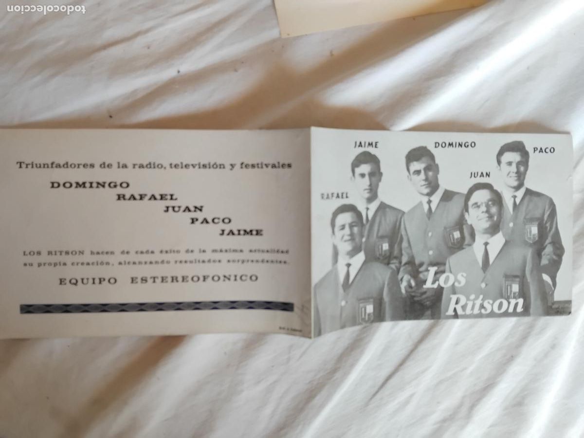 Fotos de Cantantes: LOS RITSON. FOLLETO PUBLICITARIO DEL GRUPO.