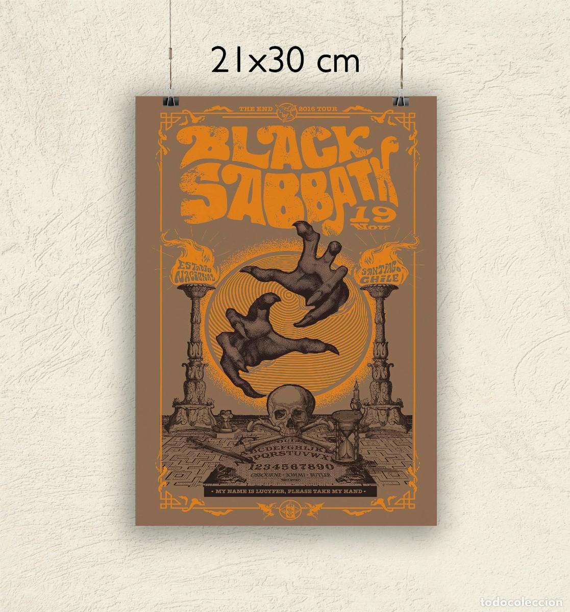 Fotos de Cantantes: Reproducci&oacute;n P&oacute;ster Black Sabbath - Santiago Chile - Tama&ntilde;o 21x30 cm
