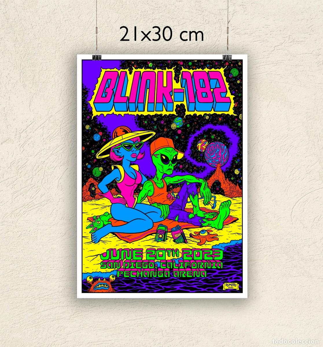 Fotos de Cantantes: Reproducci&oacute;n P&oacute;ster Blink 182 San Diego - Tama&ntilde;o 21x30 cm