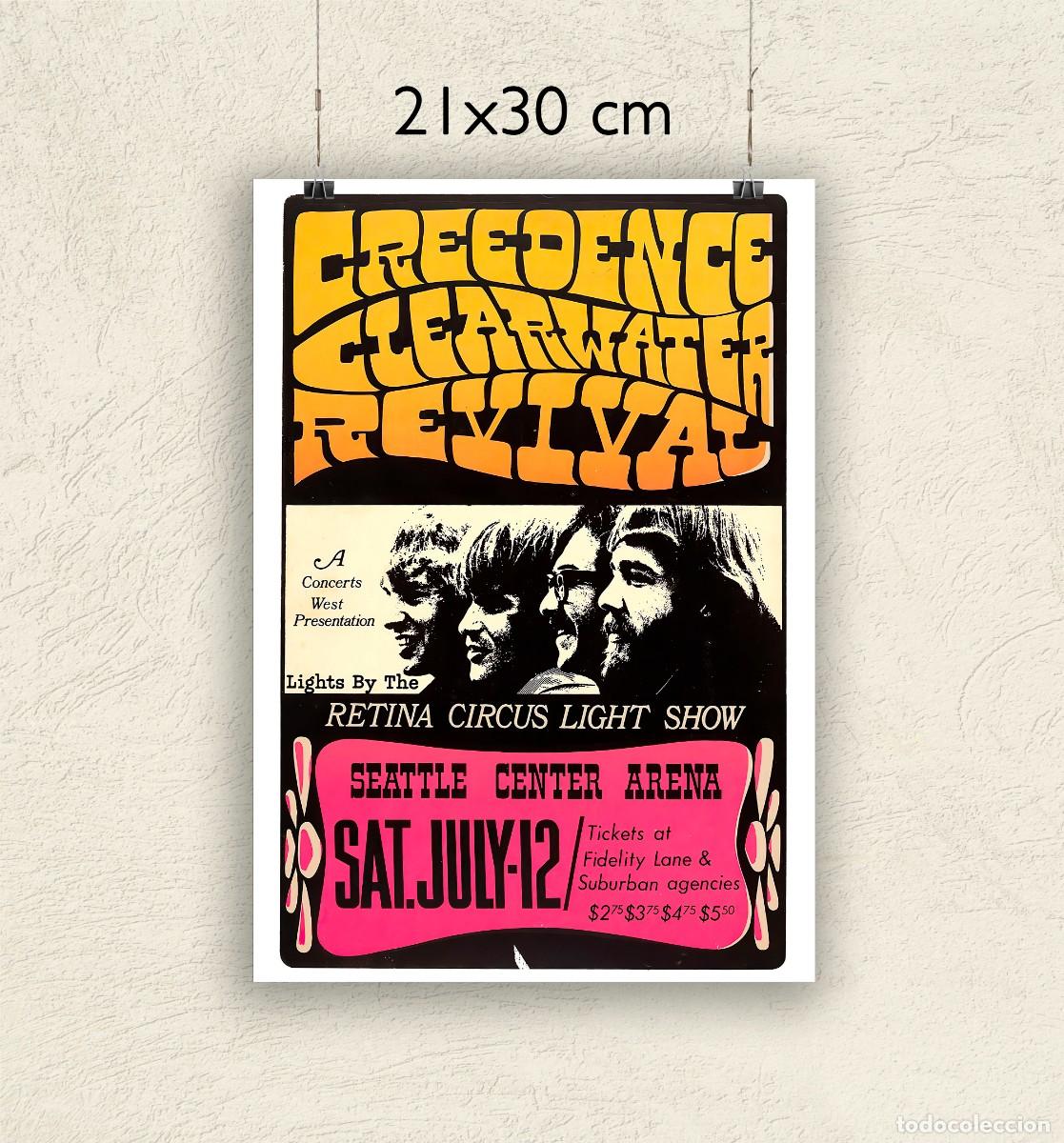 Fotos de Cantantes: Reproducci&oacute;n P&oacute;ster Creedence Clearwater Revival - Seatle - Tama&ntilde;o 21x30 cm