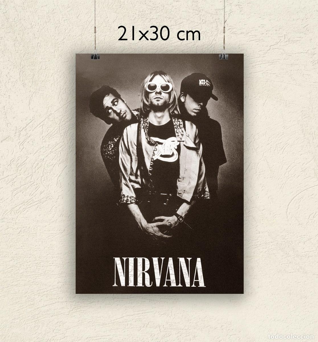 Fotos de Cantantes: Reproducci&oacute;n P&oacute;ster NIrvana - Cobain - Tama&ntilde;o 21x30 cm