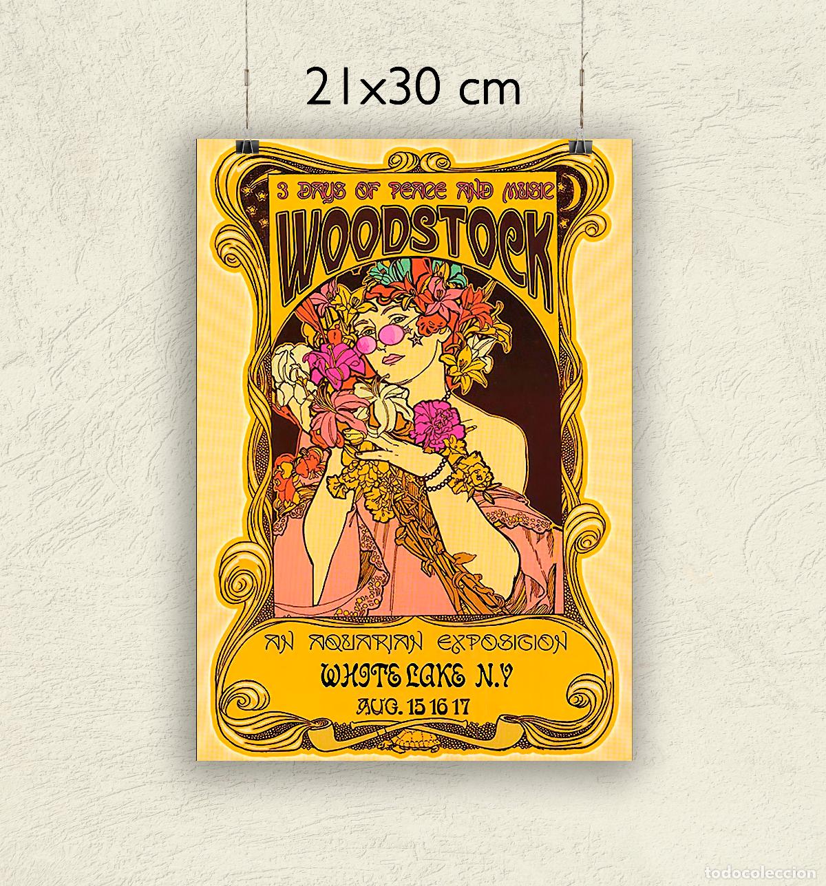 Fotos de Cantantes: Reproducci&oacute;n P&oacute;ster Woodstock - Tama&ntilde;o 21x30 cm