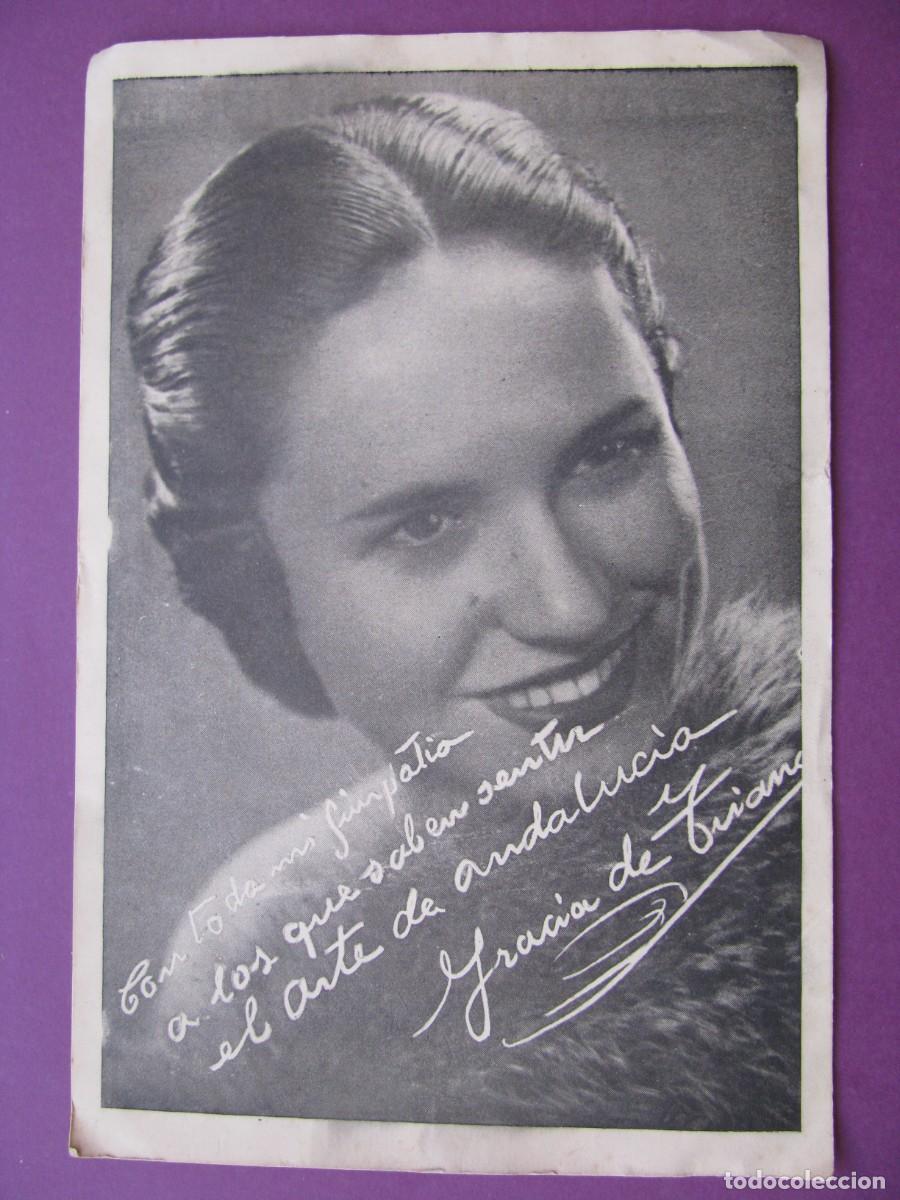 Fotos de Cantantes: POSTAL DE LA CANTANTE GRACIA DE TRIANA. 18X12 CM