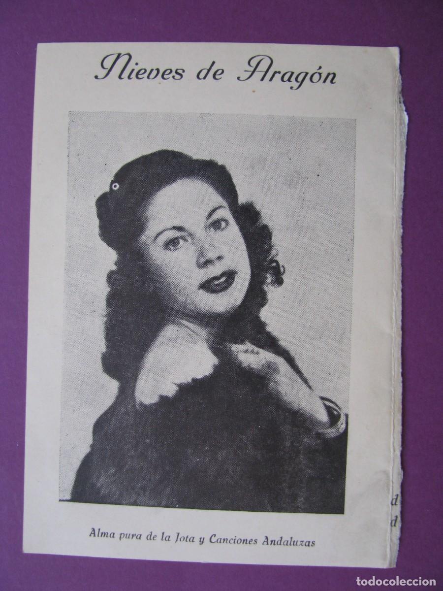 Fotos de Cantantes: POSTAL DE LA CANTANTE NIEVES DE ARAGON. 13X9 CM