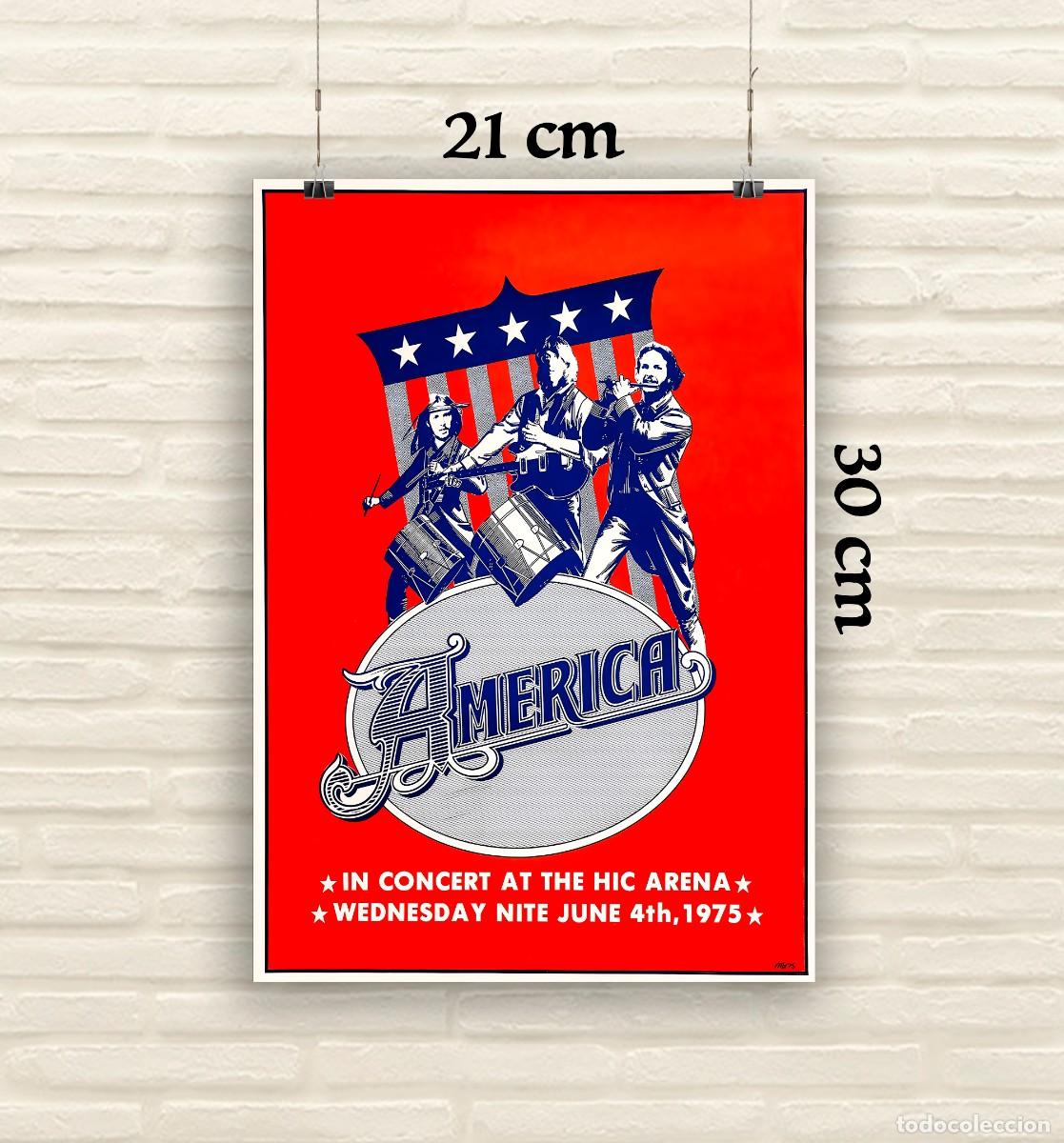 Fotos de Cantantes: Reproducci&oacute;n P&oacute;ster America In concert 1975 - Tama&ntilde;o 21x30 cm