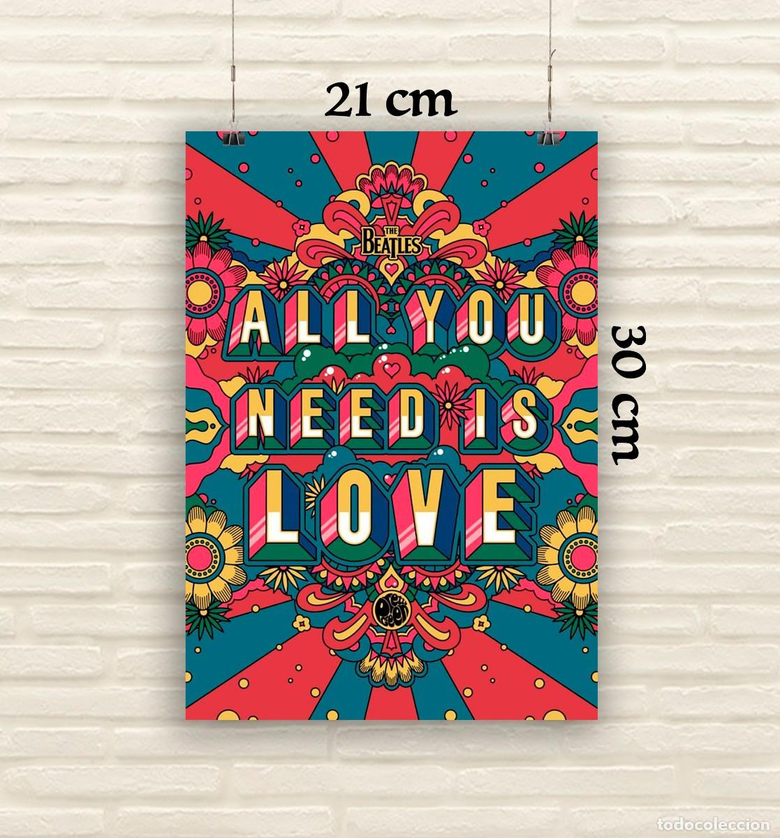 Fotos de Cantantes: Reproducci&oacute;n P&oacute;ster The Beatles - All you need is love - Tama&ntilde;o 21x30 cm