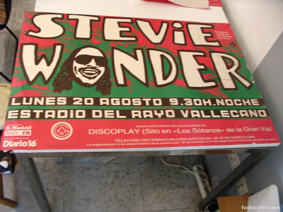 Fotos de Cantantes: STEVIE WONDER CARTEL ORIGINAL Madrid 1984 TOUR 62x89 26