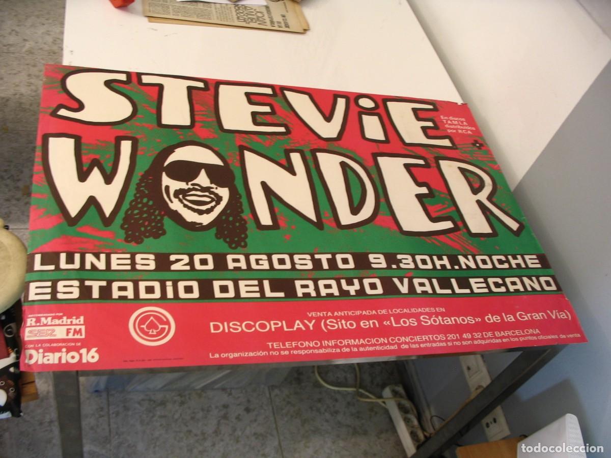 Fotos de Cantantes: STEVIE WONDER CARTEL ORIGINAL Madrid 1984 TOUR 62x89 26