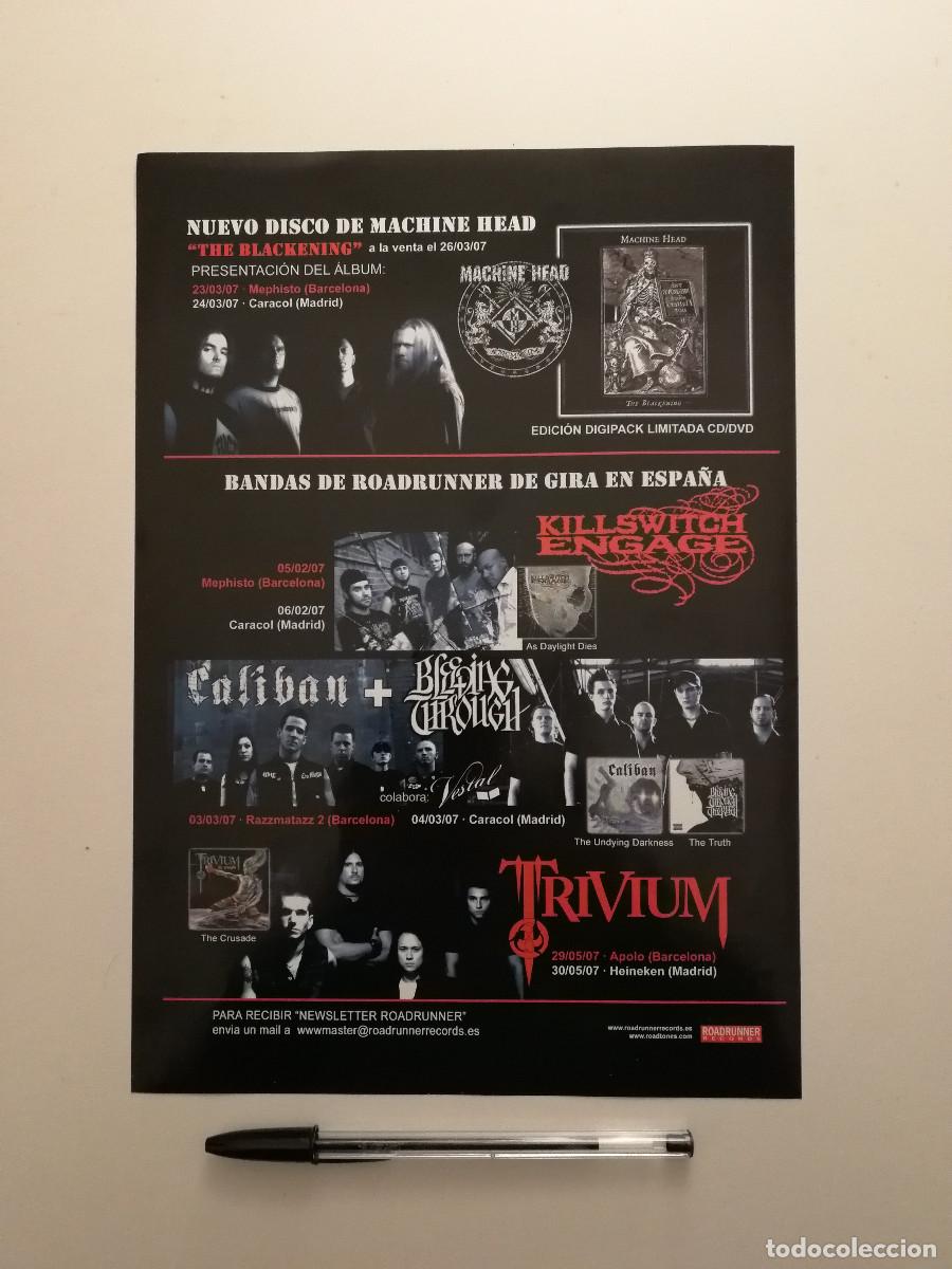 Fotos de Cantantes: ANUNCIO ACARTONADO -A4- Roadrunner Records - MUSICA HEAVY METAL - PUBLICIDAD- MACHINE HEAD - Trivium