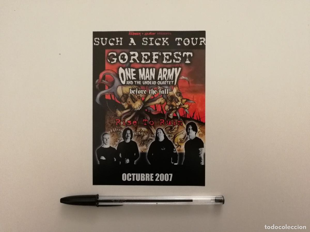 Fotos de Cantantes: TARJETA ACARTONADA -10*15- GOREFEST RISE TO RUIN - MUSICA DEATH METAL - PUBLICIDAD CONCIERTO