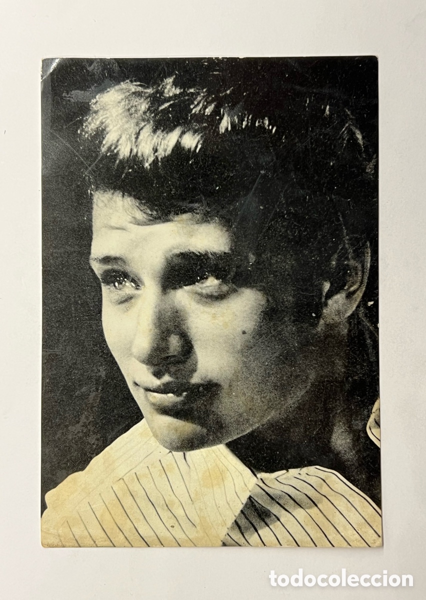 Fotos de Cantantes: JOHNNY HALLIDAY - Foto Ficha obsequio revista Claro de Luna (h.1960?)