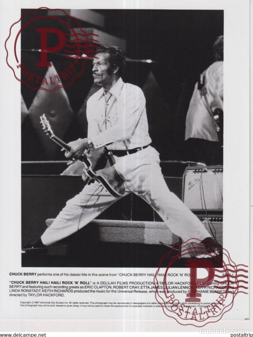 Fotos de Cantantes: CHUCK BERRY CHUCK BERRY HAIL ROCK AND ROLL FEATERING ERIC CLAPTON ETTA JAMES KEITH RICHAR26X20CM M