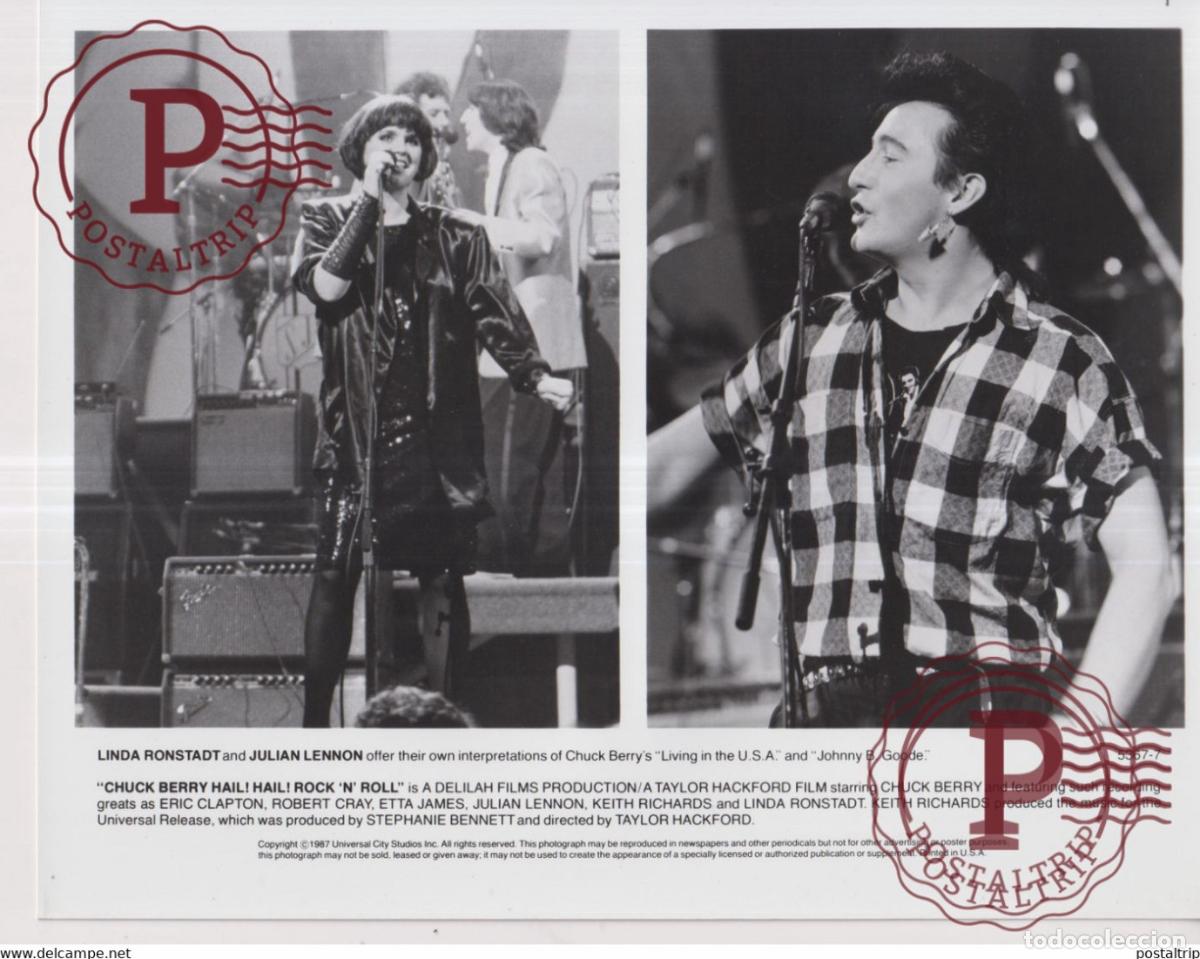 Fotos de Cantantes: LINDA RONSTADT AND JULIAN LENNON CHUCK BERRY HAIL HAIL ROCK N ROLL LIVING IN THE USA 25X20CM MUSI