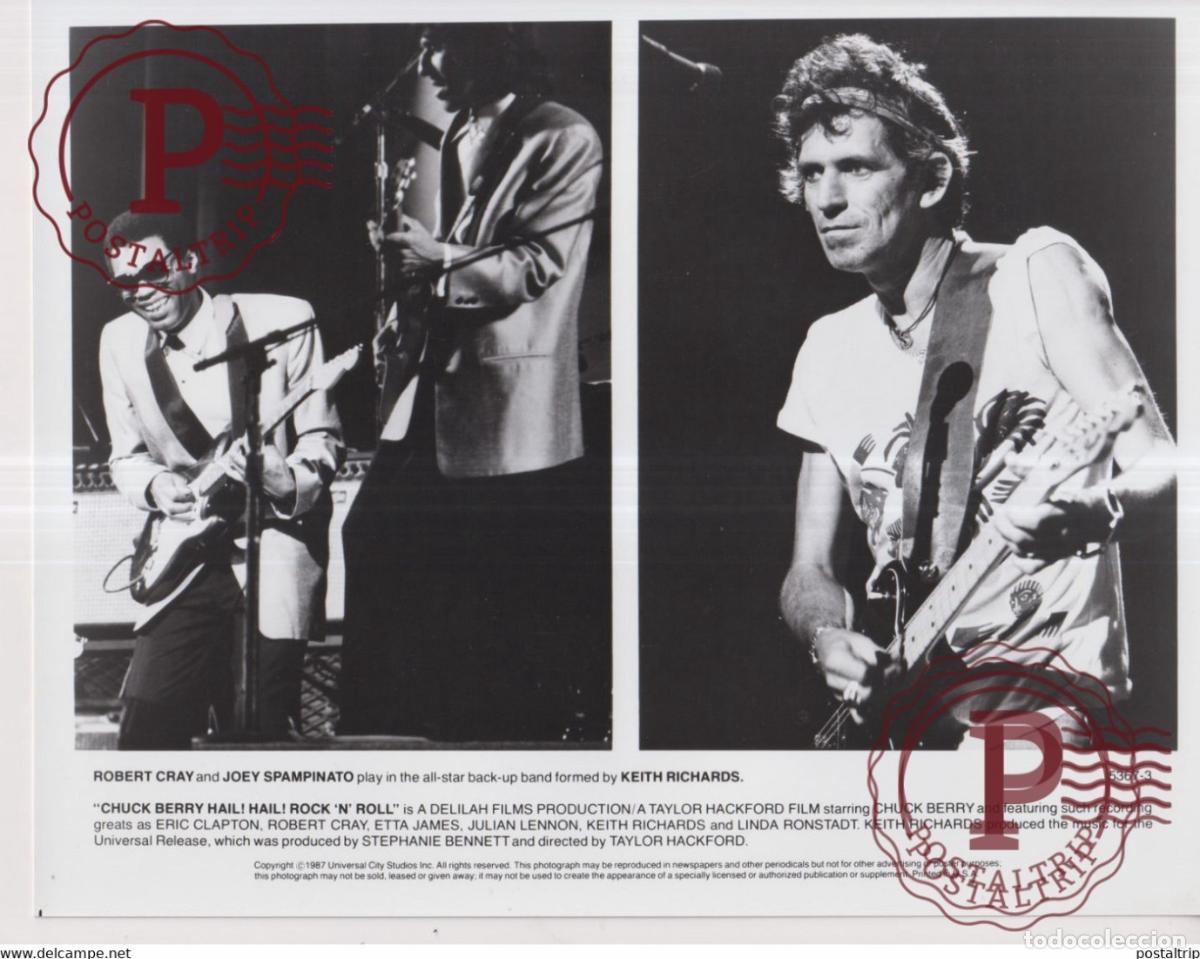 Fotos de Cantantes: ROBERT CRAY JOEY SPAMPINATO KEITH RICHARDS CHUCK BERRY HAIL HAIL ROCK N ROLL 25X20CM MUSICA MUSIQ