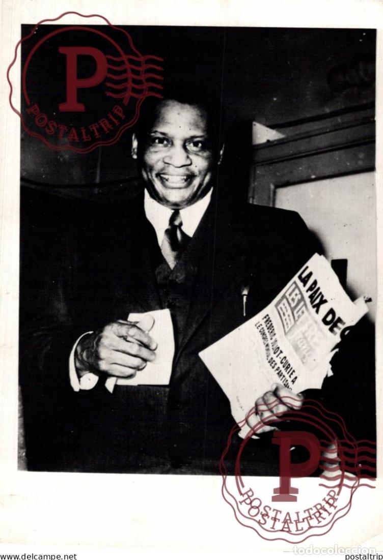 Fotos de Cantantes: PAUL ROBESON DEFENSE DE LA PAIX PAS MUSIQUE JAZZ CHANTEUR NOIR 18*12CM