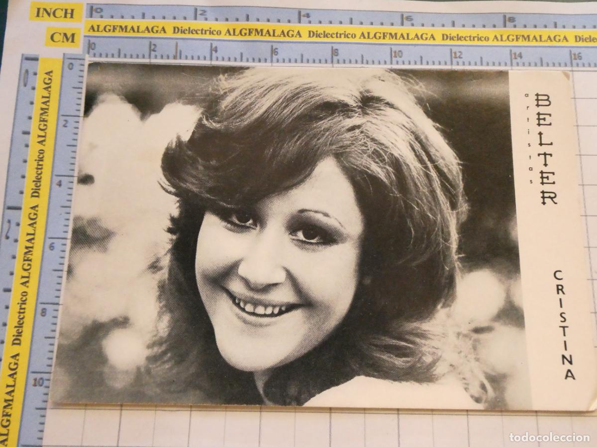 Fotos de Cantantes: POSTAL DE M&Uacute;SICA CANTANTES GRUPOS MUSICALES. FIRMA AUT&Oacute;GRAFO CRISTINA DE LOS STOP. 2691